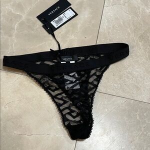 Versace Black Sheer Lace Lingerie